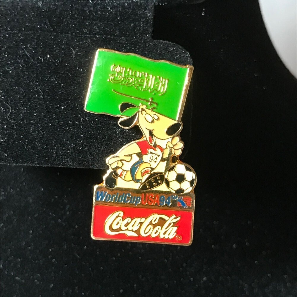 Vintage Coca-Cola World Cup Saudi Arabia Flag Collectible Lapel Pin 1994